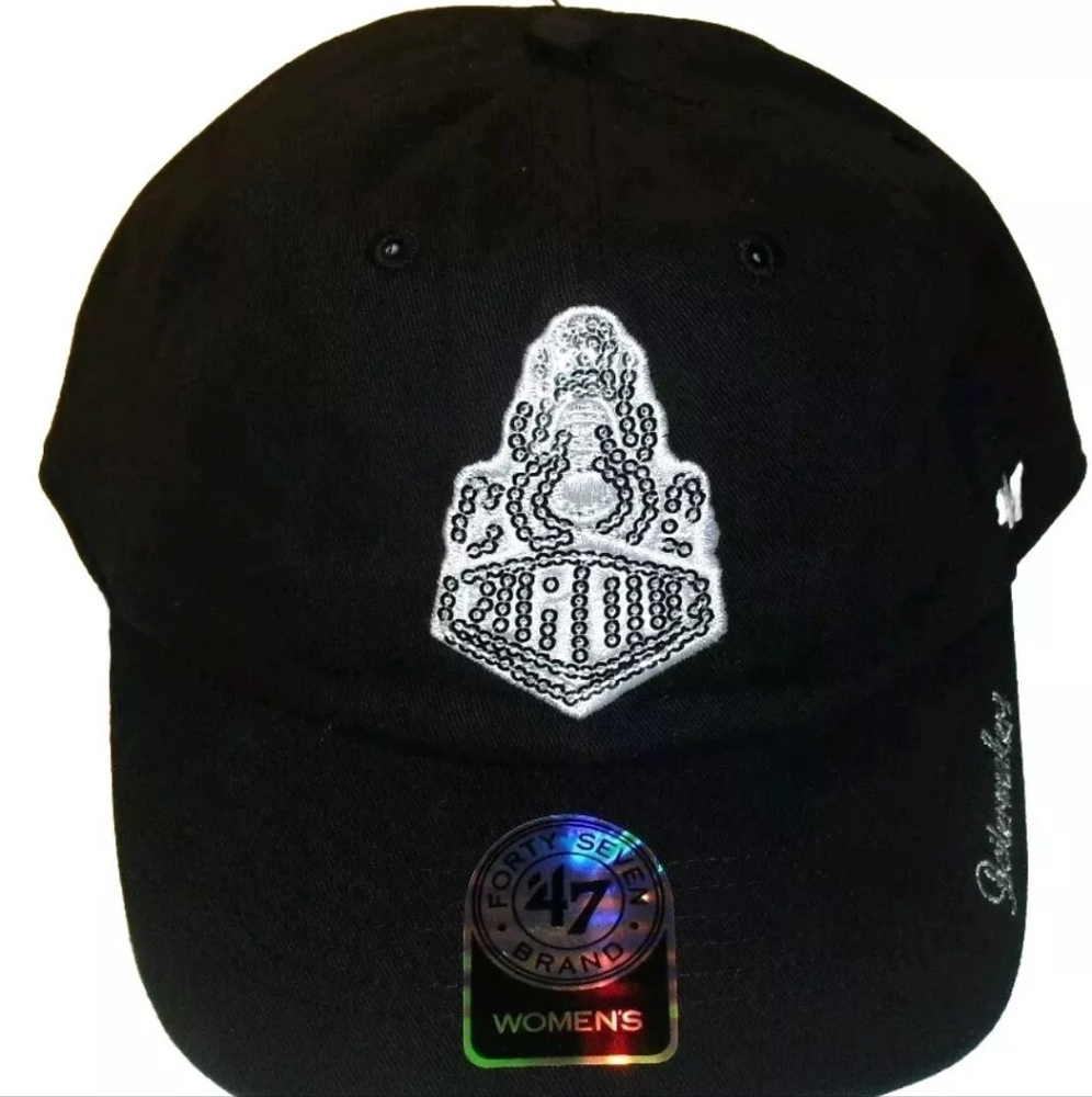 Purdue Boilermakers Sequins Logo Womens 47 Brand Black Strapback hat New Ncaa